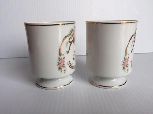 Lefton China 50Th Anniversary Candy Dish & Coffee Cups - Picture 5 of 8