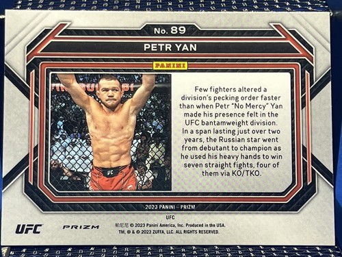 2023 Panini Prizm UFC PETR YAN Under Card Prizm - Picture 2 of 2