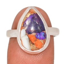 Composite New Oyster Purple Turquoise 925 Silver Ring Jewelry s.9 CR72015