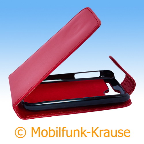 Flip Case Etui Handytasche Tasche Hülle f. HTC Desire (Rot) - Picture 1 of 1