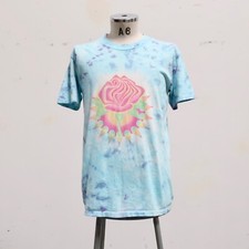 Vintage 90s Tie Dye Rose Shirt Size L Made in USA Band Grateful Dead