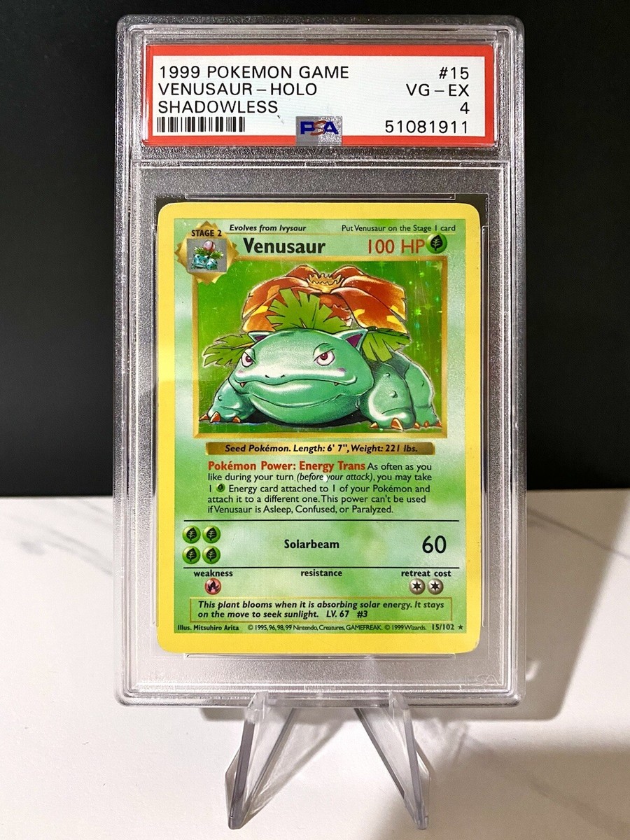 1999 Pokemon Base Set Shadowless Holo Venusaur #15 PSA 4 VG-EX | eBay