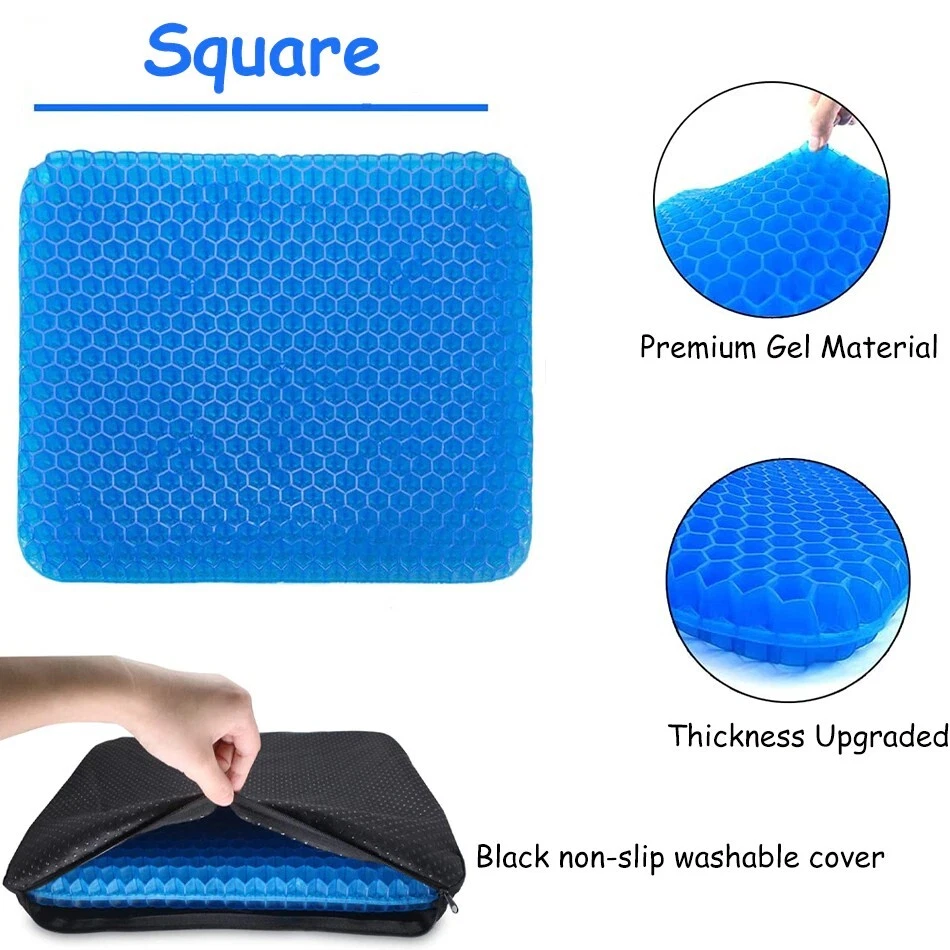 Gel Seat Cushion for Long Sitting Tailbone Pain Office Chair Car Wheelchair