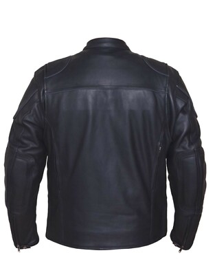Men's Premium Leather Motorcycle Jacket 6611 | eBay