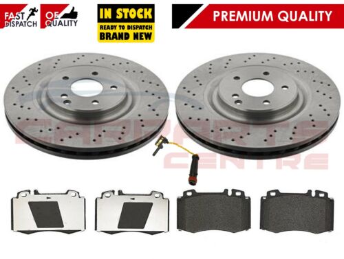 FOR MERCEDES CLK320 CLK350 CLK500 AMG FRONT 345 DRILLED BRAKE DISCS BREMBO PADS - Picture 1 of 1