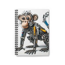 Spiral Notebook Ruled Line Monkey Constructed of Tools Design 4, Gift