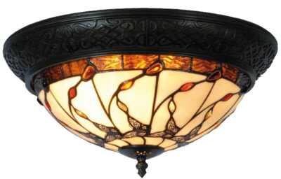 Tiffany Deckenlampe Glaslampe ca. 19 x Ø 38 cm 2x E14 Max. 40W Clayre & Eef 5LL-