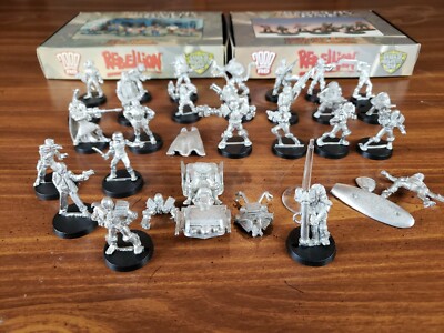 INSANE Lot 27 Judge Dredd Metal Pewter Miniatures Mongoose 2000AD Rebellion RPG