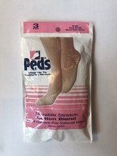 Vintage Socks Cotton Blend Foot Covers Nude 3 Pair Size Small shoe size 4-6 1/2