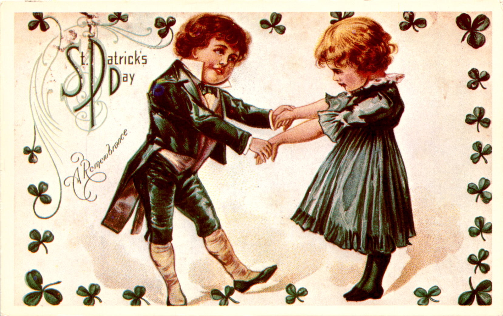 Remembrance, St. Patrick's Day, Stamp, Repro, 25 Postcard