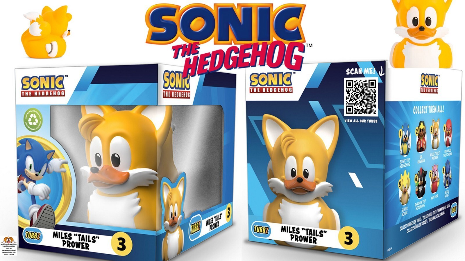 Sonic the Hedgehog ~ #3 Miles ""Tails"" Prower Tubbz Rubber Duck