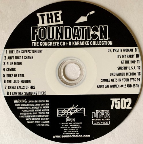 SOUND CHOICE FOUNDATION ONE - 50's & 60'S CLASSIC HITS - SC7502 - LOT 4267 RARE!