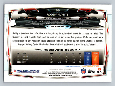 2014 Topps Chrome #99 Roddy White X Factor Parallel Football Card