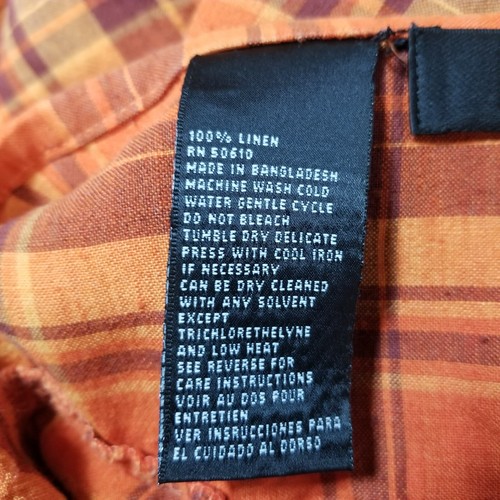 Kasper Skirt Women 8 Orange Plaid Linen Asymmetrical Layered Western Prairie - Picture 8 of 8