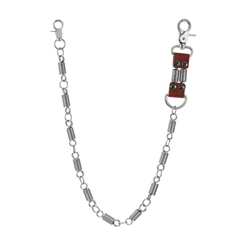 Mens Spring Punk Metal Leather Wallet Chain Links Keychain Jeans Pants Chain - Picture 10 of 25