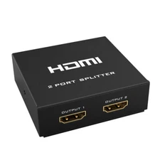 1x2 2-Port 4K HDMI Video Splitter Amplifier Repeater Box Hub HDR UHD 1-In, 2-Out