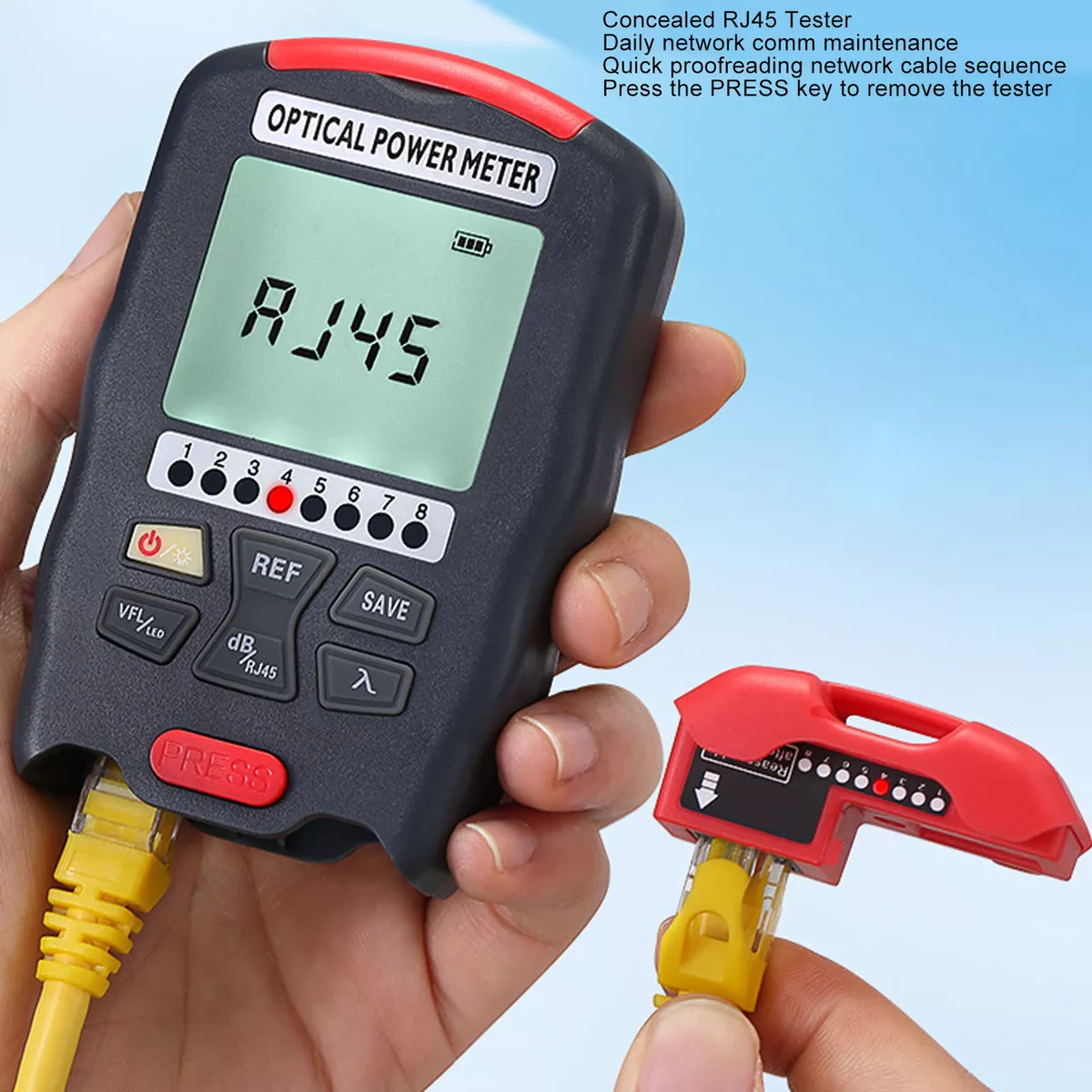 50 To +26dBm)Fiber Optic Power Meter Calibration Function LED Light Optical