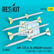 1/32 Reskit RS32-0086 AIM-120 (A, B) AMRAAM missiles (4 pcs)