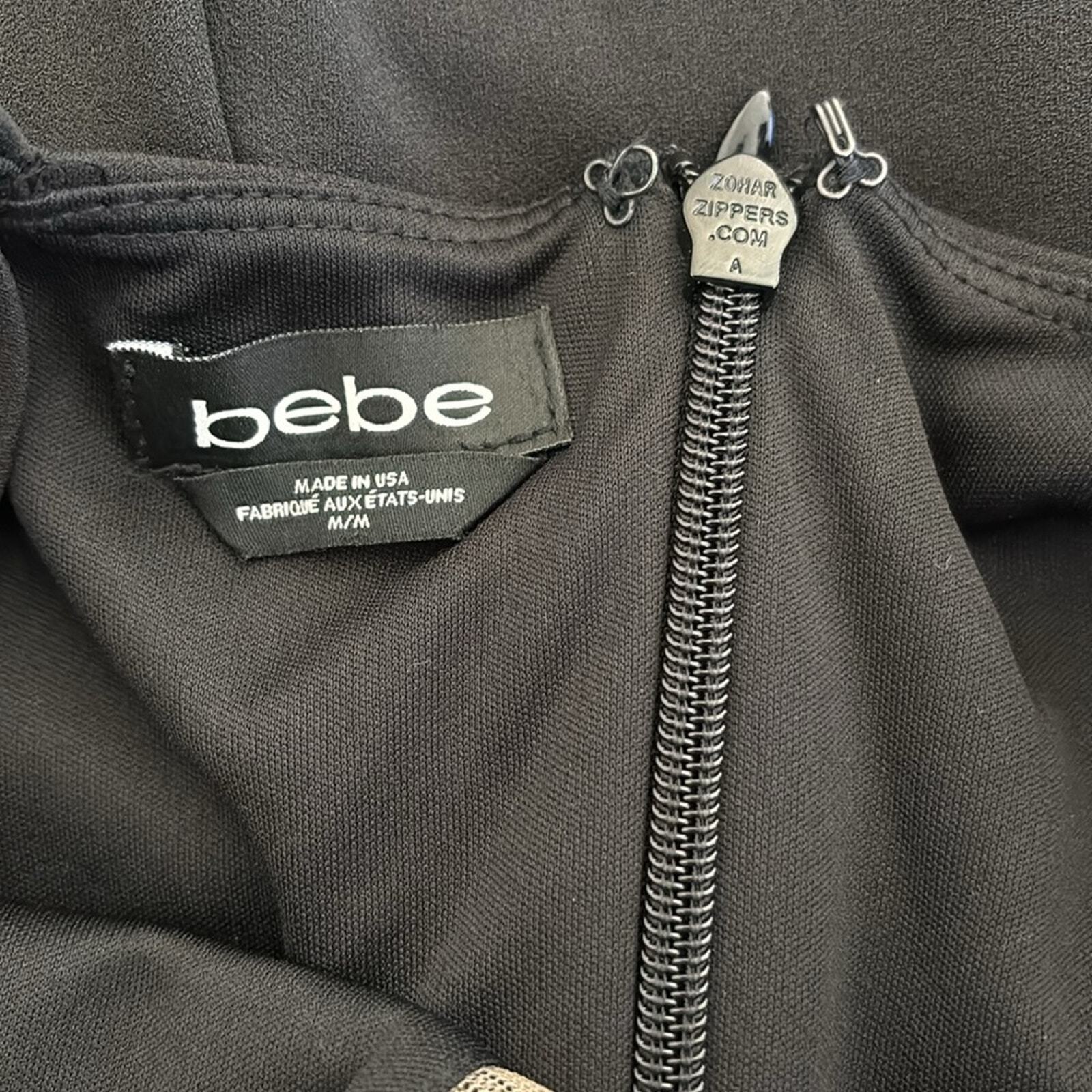 Bebe double split sheer bodice Cocktail long slip… - image 11