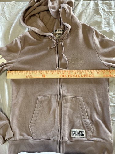 Victoria Secret Love Pink Zip Up Hoodie Youth Size Medium Logo - Picture 8 of 16