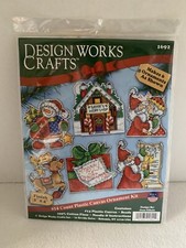 Design Works Plastic Canvas Ornament Kit Cross Stitch Santa's Workshop 1692 NEW
