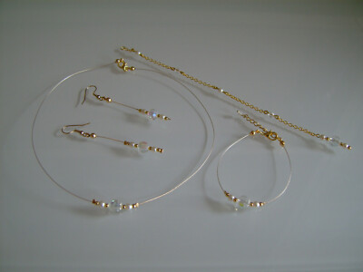 Boucles D'Oreilles Blanc/Ivoire Cristal - Pour Mariage, Soirée, Robe De Fête