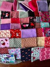 VALENTINES Quilting/Crafting Fabric Squares 2...