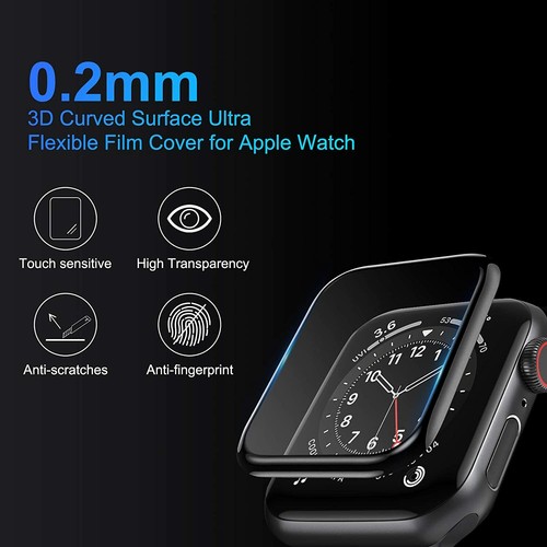 Pack de 3 protecteurs plein écran pour Apple Watch 7 6 5 4 3 2 1 SE 38/40/41/42/44/45 mm - Photo 2 sur 7