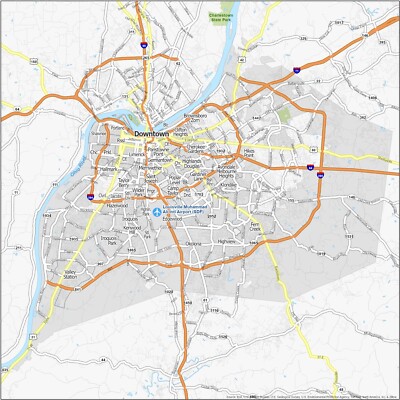 Louisville Neighborhood Map GLOSSY POSTER PICTURE PHOTO PRINT BANNER 12071