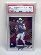 ZACH WILSON 2021 CHRONICLES DRAFT PICKS PURPLE ROOKIE RC #D 41/49 PSA 9 POP 1/1