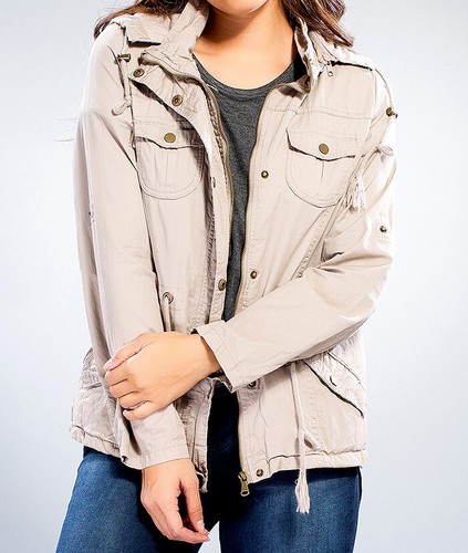 Womens Utility Jacket Hooded Military 