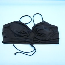 Victorias Secret XXL Black Tie Ruffle Lined Padded Pullover Bikini Top Swimwear
