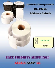 30321 DYMO® Duo Compatible 400 450 Twin Turbo Address Labels Large White Rolls