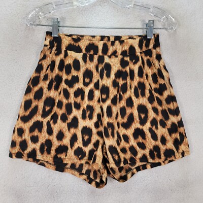 StyleNanda Womens Shorts Size S Brown Leopard High Rise Lightweight Cheeky  Chino