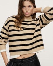 MANGO Knitted Cropped Sweater women Size S Pr...