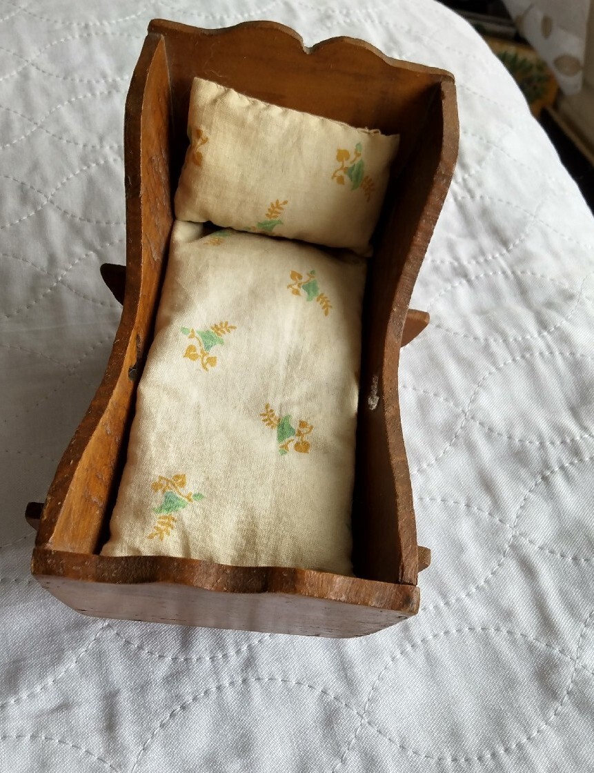 Vintage Folk Art Handmade Wood Doll Cradle eBay