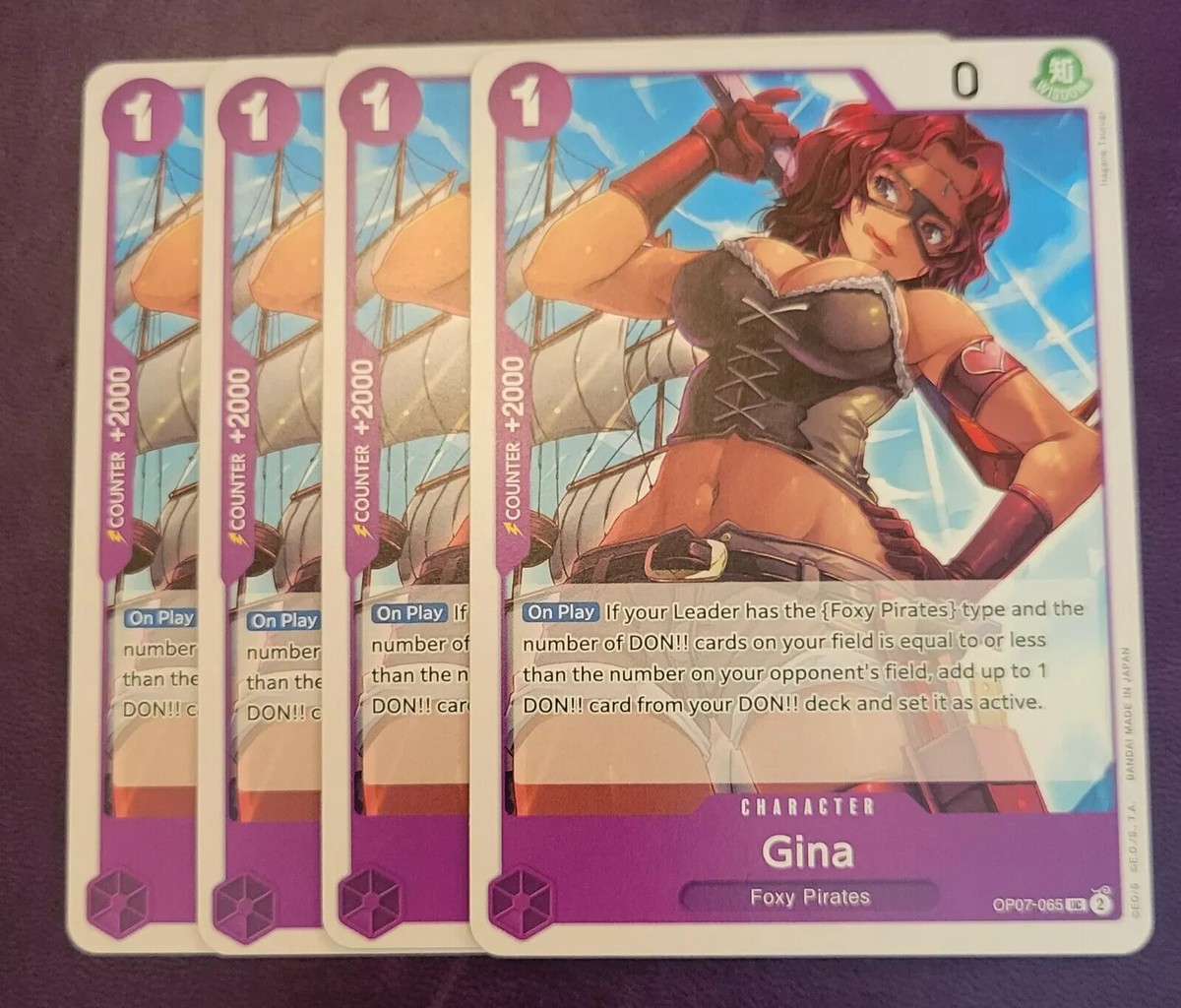 X4 Gina OP07-065 UC 500 Years in the Future ONE PIECE Card