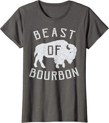 Beast of Bourbon Drinking Whiskey design Bison Buffal Ladies' Crewneck T-Shirt