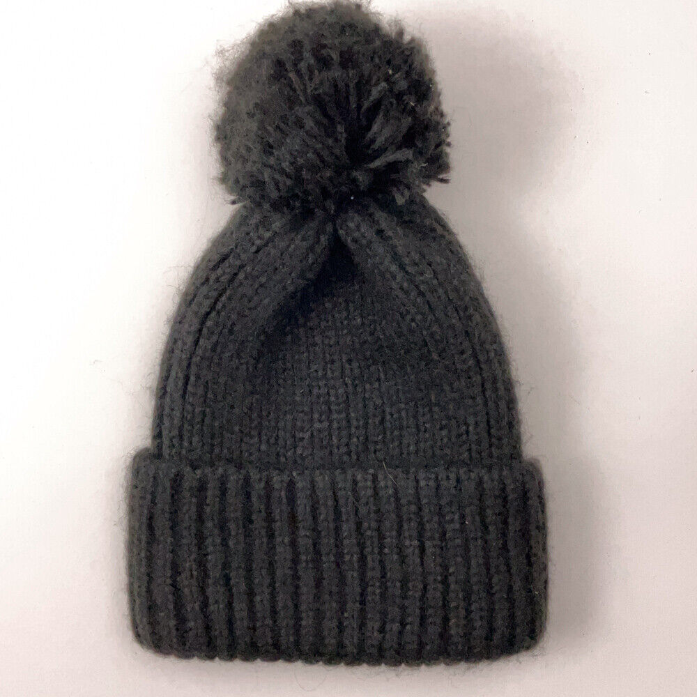 Black Knit Pom Pom Hat by American Eagle Outfitte… - image 1