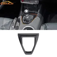 Carbon Fiber Manual Gear Shift Panel Cover Trim Overlay For Ford Mustang 2024-25