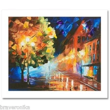Leonid Afremov "URBAN GIANT" Extremely LED 7/25 Hand-Embellished Giclee. NEW