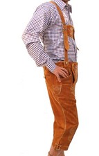 Men's Bavarian Leather Bundhosen Lavishing Gold Brown Oktoberfest