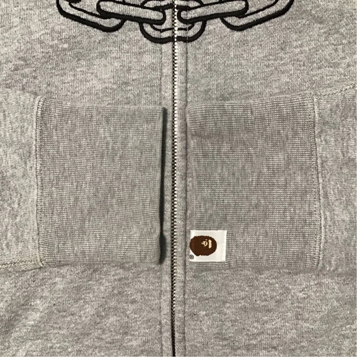 A BATHING APE (BAPE) Felpa con cappuccio BAPE Holstein full zip uomo M taglia A scimmia da bagno mucca grigio Mede in Giappone