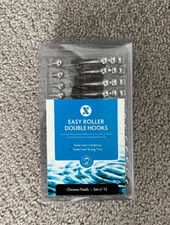 DOUBLE GLIDE ROLLER 12 SHOWER CURTAIN HOOK STAINLESS STEEL UTOPIA BEDDING