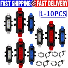 5 LED USB Rechargeable Bike Tail Light Bicycle Safety Cycling Warning Rear Lamp