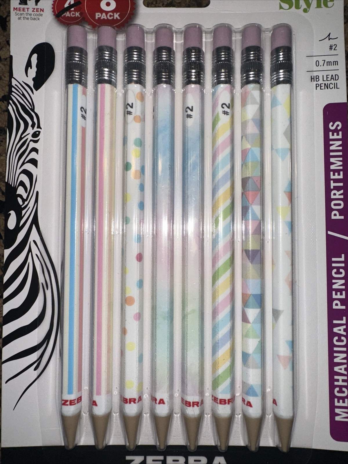 Zebra 0.7mm HB Mechanical Pencils 4pk/8pk Style #2 Set-image
