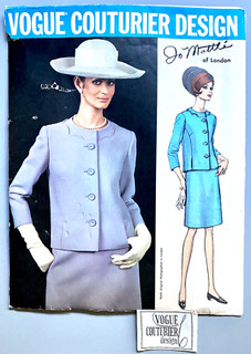 1960'S VOGUE COUTURIER DESIGN JO MATTLI #1797 UN CUT/COMPLETE & LABEL SZ 14