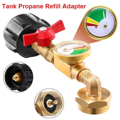 1Lb To 20Lb QCC1 / Type1 Propane Refill Adapter with Gauge On-Off Control Valve