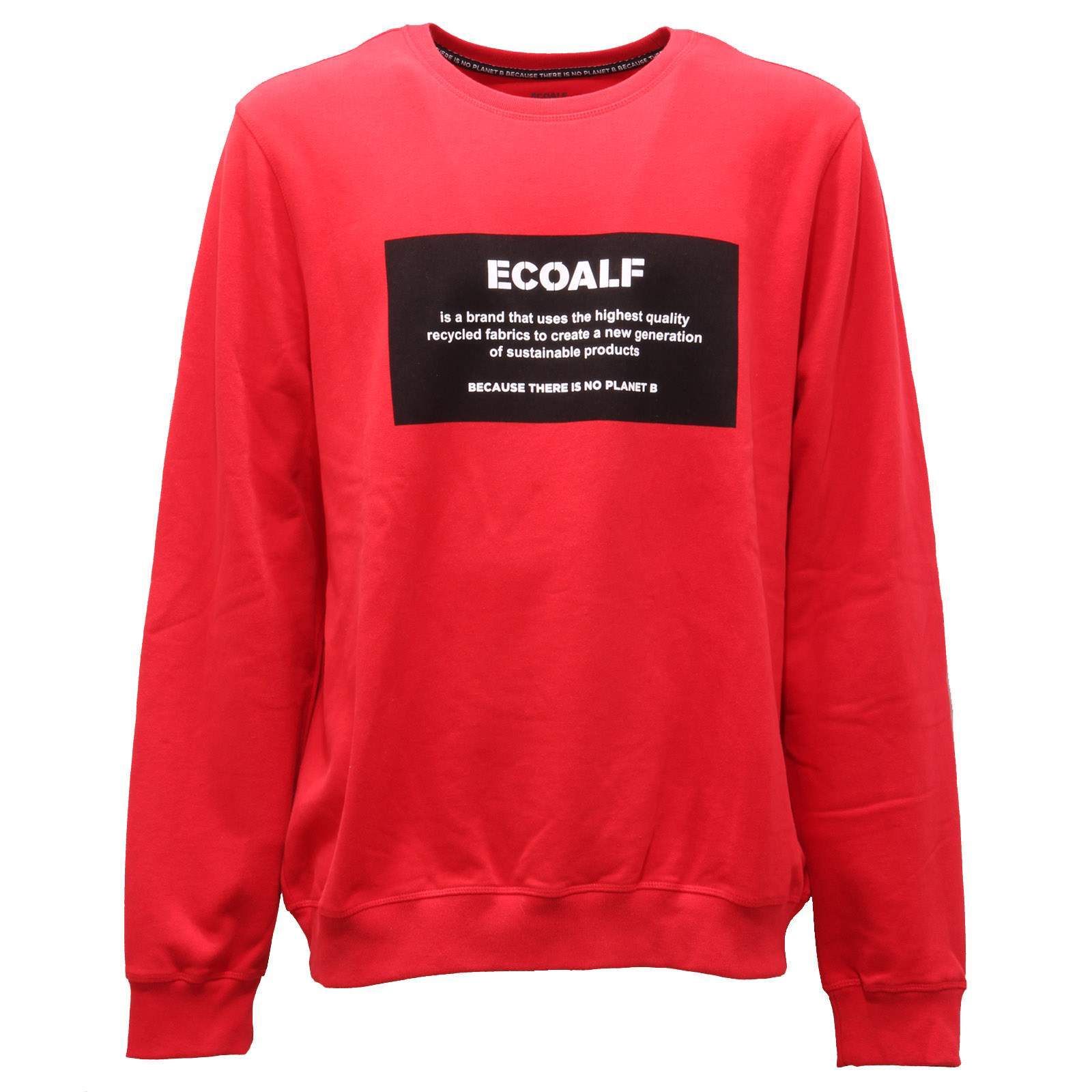 6529AG мужская хлопковая толстовка felpa uomo ECOALF красного цвета с принтом