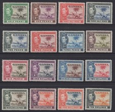 GAMBIA 1938 PICTORIALS ELEPHANT(FROM COLONY BADGE) KGVI FULL SET TO 10/-  MVLH